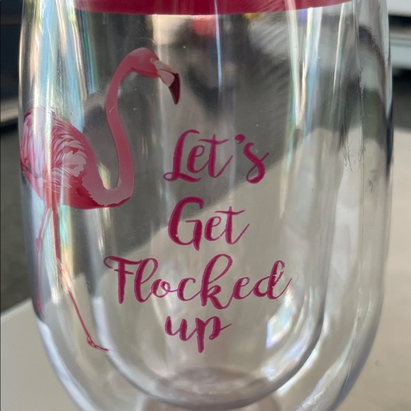 None Other - Pink Flamingo Wine Tumbler